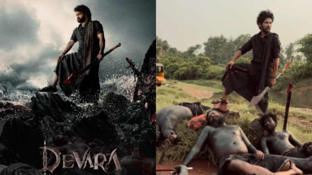 Devara Fans recreate first look poster of Jr NTR Janhvi Kapoor film post goes viral on social media
