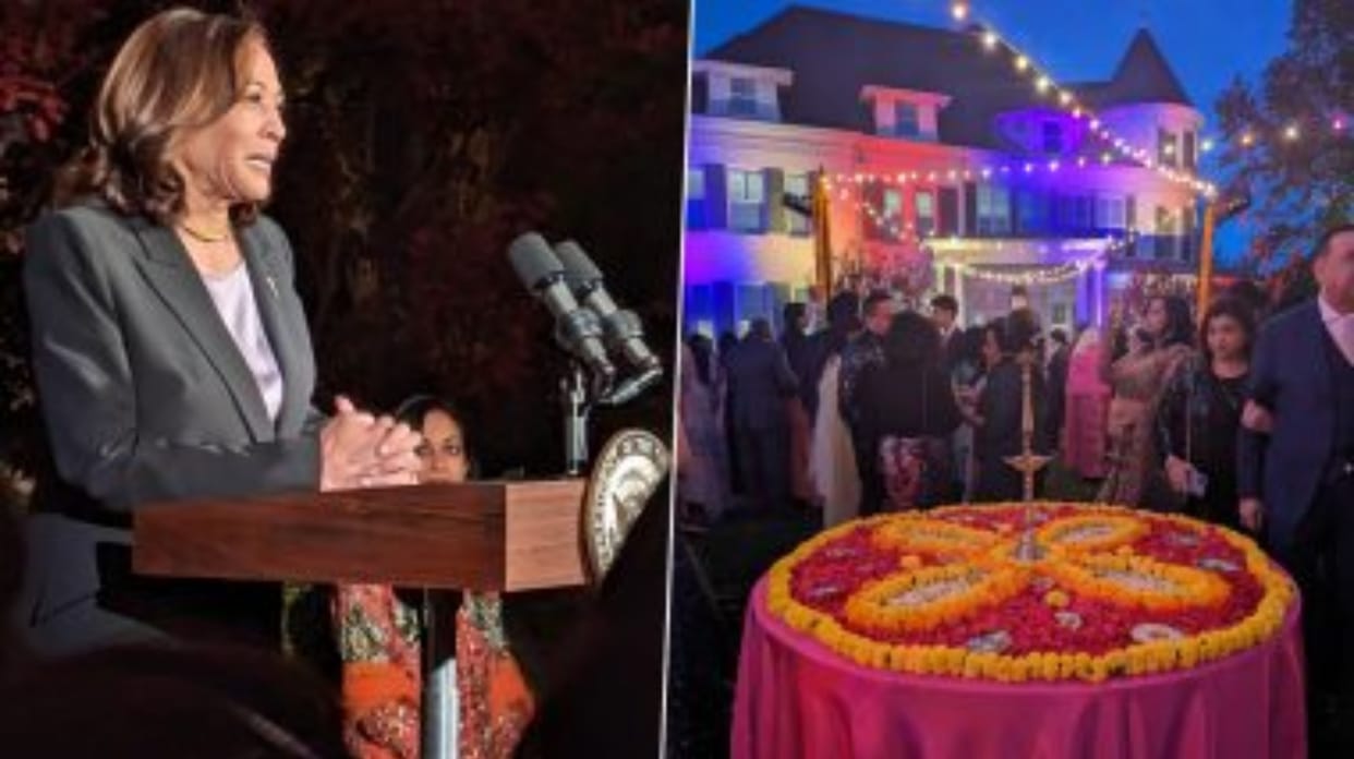Kamala Harris celebrates early Diwali at her residence