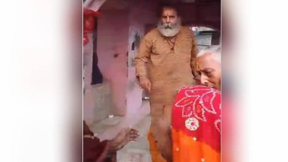 Mathura Indecency with devotees at Vishram Ghat woman kicked such behavior again
