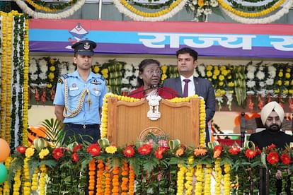 Uttarakhand Foundation Day 2023 President Draupadi Murmu speech in police line tableaux were taken out