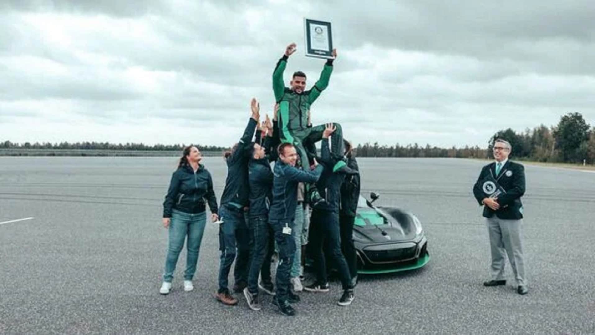 World's Fastest Car in Reverse Drive Rimac Nevera acheives 275.74 kmph holds Guinness World Records