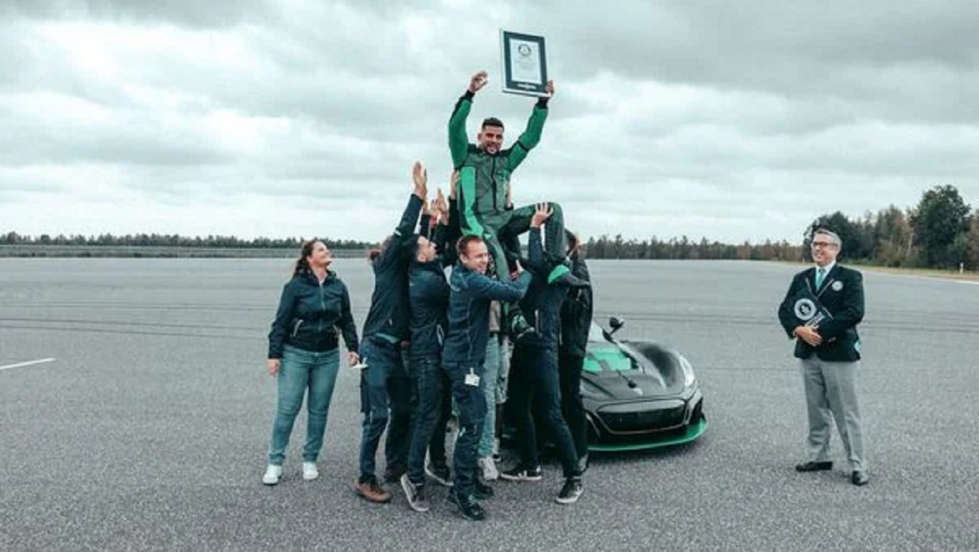 World's Fastest Car in Reverse Drive Rimac Nevera acheives 275.74 kmph holds Guinness World Records