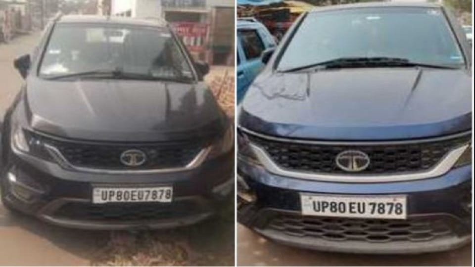 Difference in color of two cars model and number are also the same police also got into trouble
