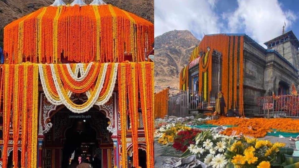 Diwali 2023 Badrinath and Kedarnath Dham decorated with flowers for special worship will be held