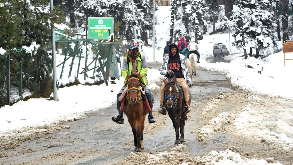 gulmarg snowfal photos: kashmir baramulla Gulmarg receives snowfall