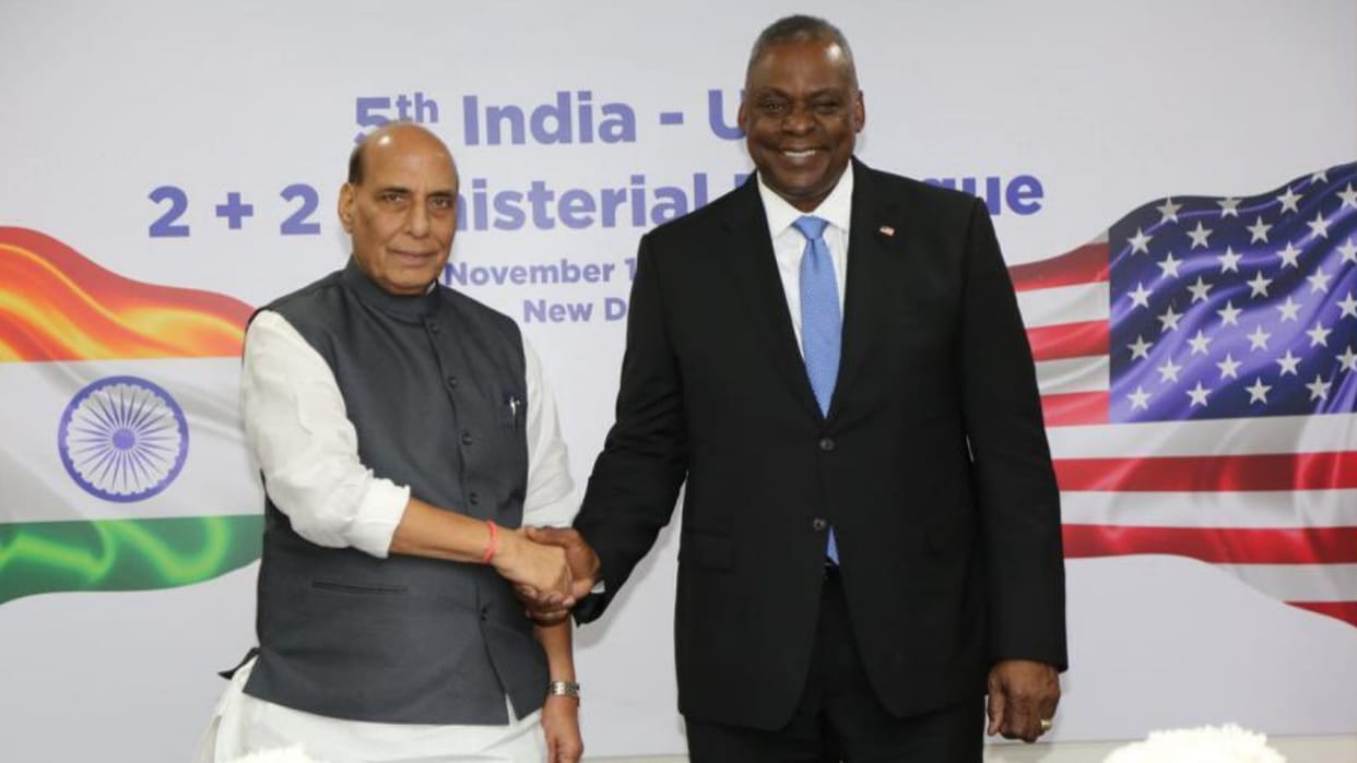 India USA Relations Defence Ministers Rajnath Austin Meet two plus two india MQ9b Drone