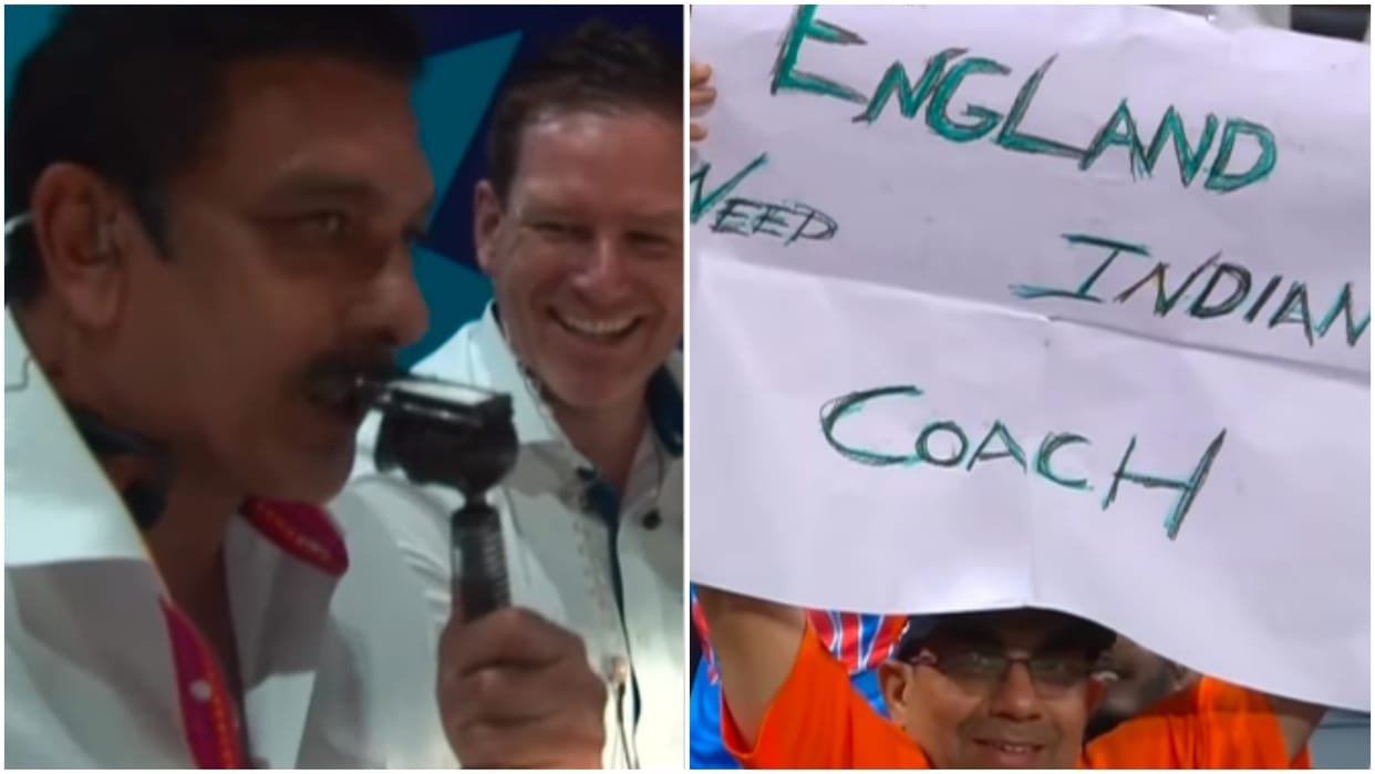 Video watch England need an Indian coach Ravi Shastri gave a funny answer to Eoin Morgan wc 2023
