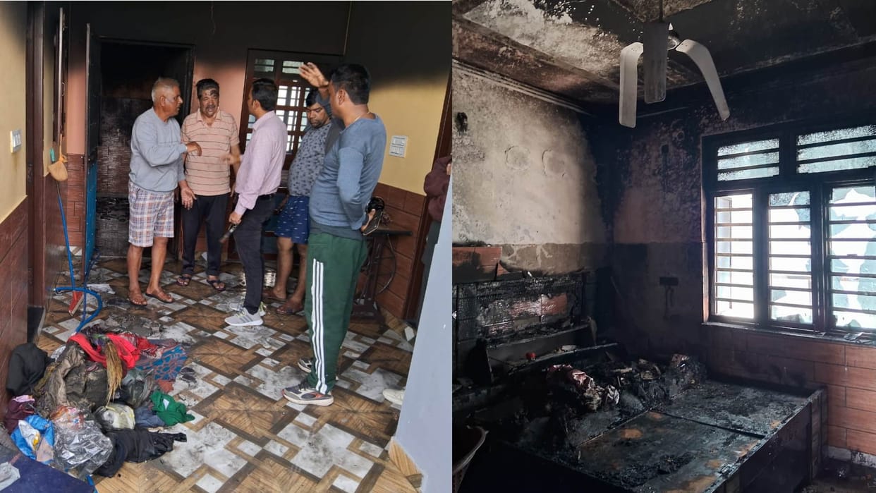 Diwali House caught fire due to lamp goods destroyed in Jolly Grant Dehradun Uttarakhand news