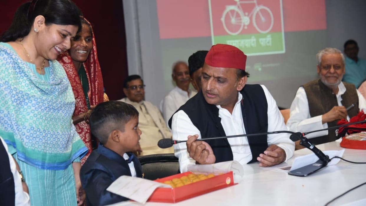 Samajwadi Party chief Akhilesh Yadav addressed media in Lucknow.