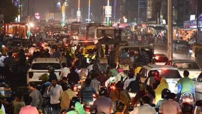 मोहद्दीपुर में लगा जाम।