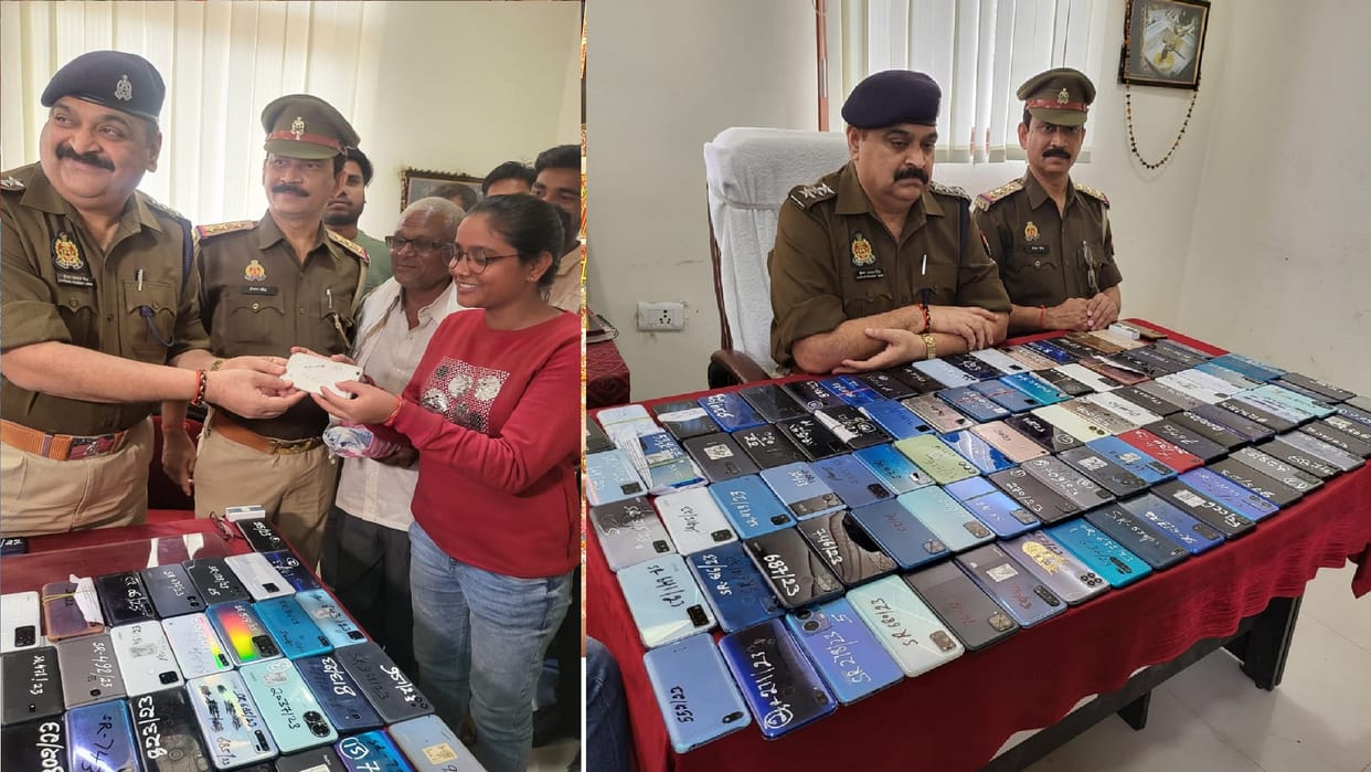 Varanasi: Cantt GRP gave Diwali gift to railway passengers, returned 103 mobiles