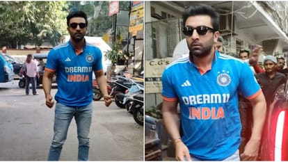 Animal Actor Ranbir Kapoor dons team India jersey in support in World Cup 2023 Video goes viral On Internet
