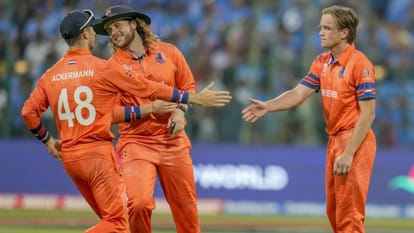 WC 2023 KL Rahul joins rahul dravid club in World Cup Bas De Leede breaks father Tim de Leede record
