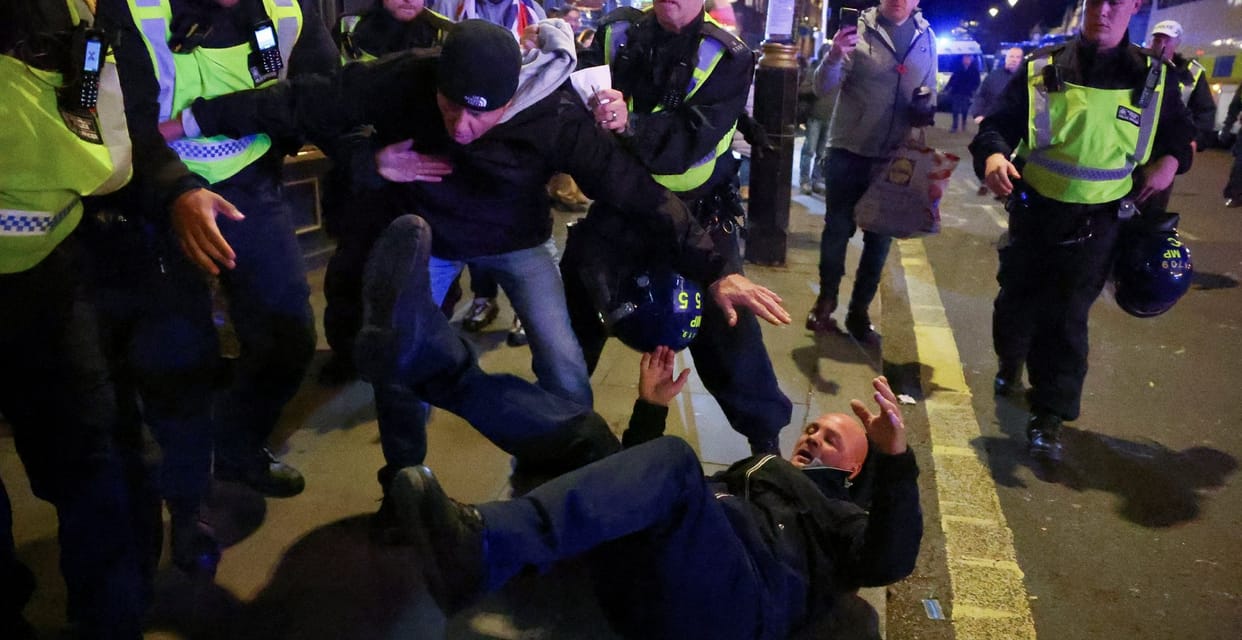 London pro palestine hamas rally violence erupted over 120 arrested