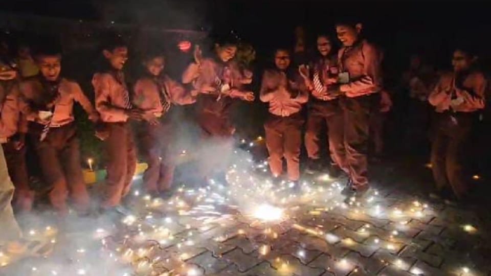 Students celebrated Diwali with teachers