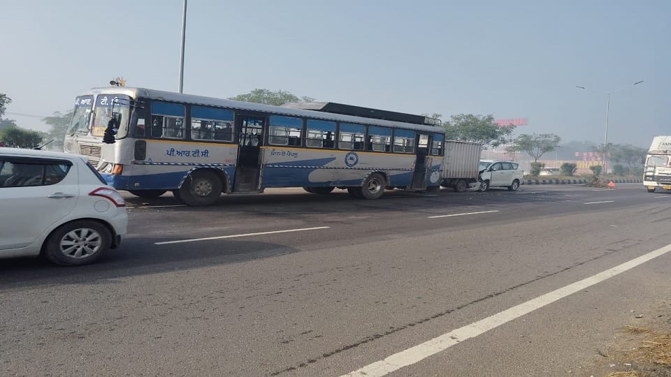 More than 40 vehicles collided in an area of about 13 kilometers on Amritsar-Delhi National Highway