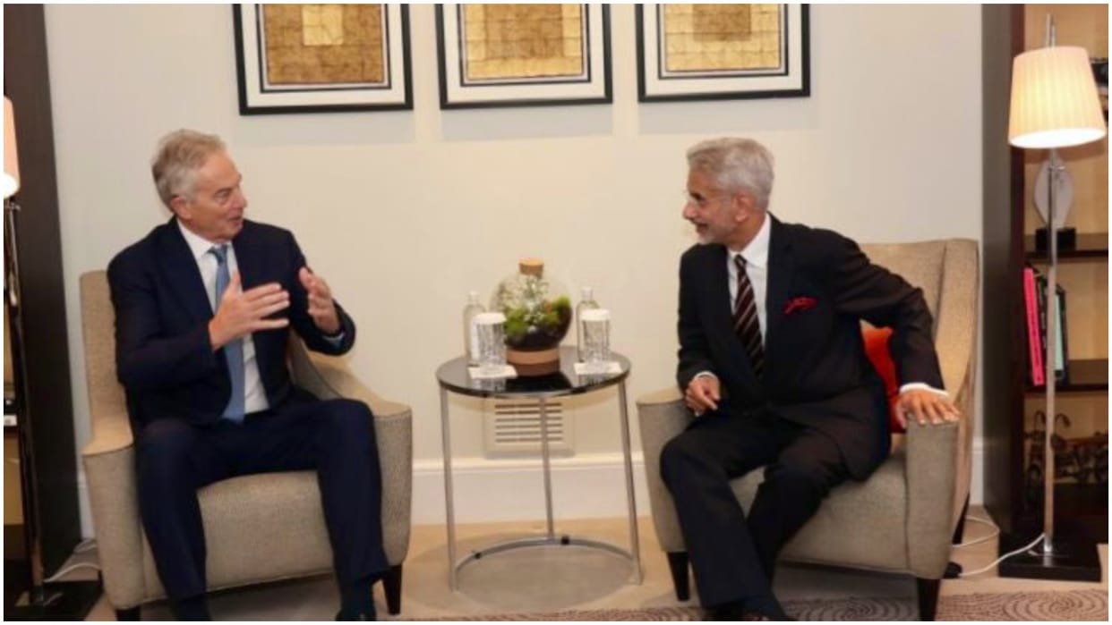 EAM Jaishankar meets UK former PM Tony Blair discusses situation in Gaza