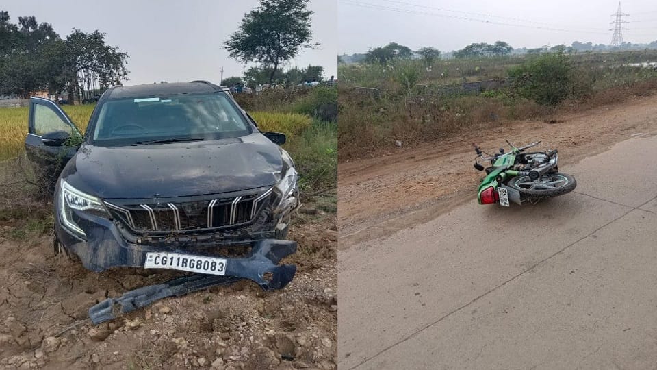 youth died in collision between Scorpio and bike in Janjgir Champa