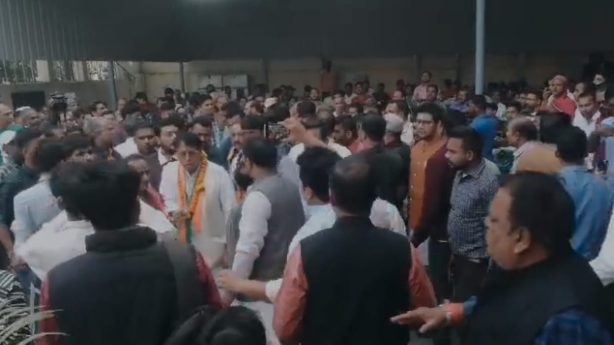 MP Election: Controversy between Congress candidate PC Sharma in Diwali Milan of Vindhya region