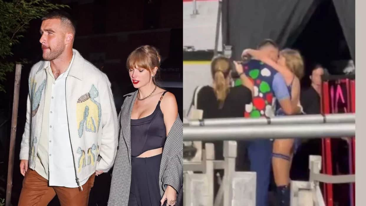Hollywood singer Taylor swift and travis kelce lip kissed in concert video went viral on internet