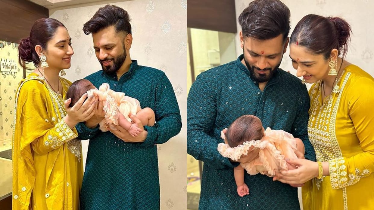 Disha Parmar and Rahul Vaidya shares photos of their baby girl first Diwali celebration