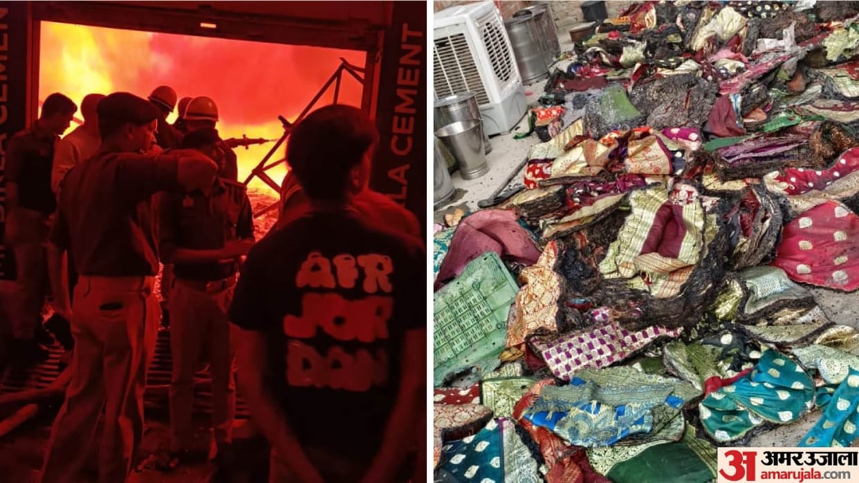 Varanasi Fire news fire broke out at four places including tent house and Banarasi saree warehouse on Diwali