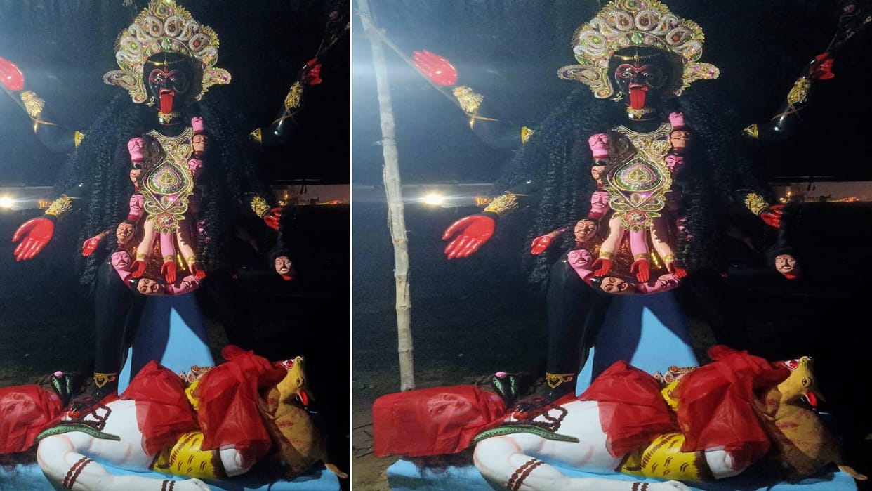 Kali Puja of Ramnagar is amazing: Bricks, soil and weeds are taken as Prasad, a tradition going on for decades