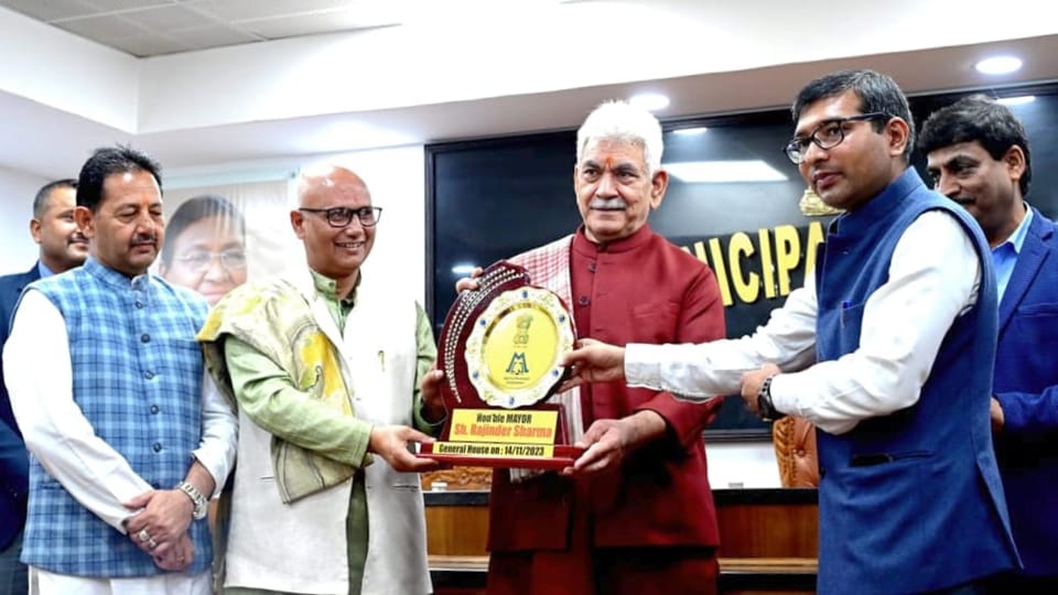 lg manoj sinha commended all jmc councilors for selflessly serving people