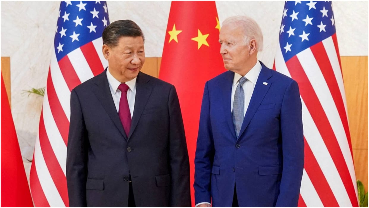 US congressman Joe Biden and Xi Jinping meeting in Francisco for Asia Pacific Economic Cooperation meeting