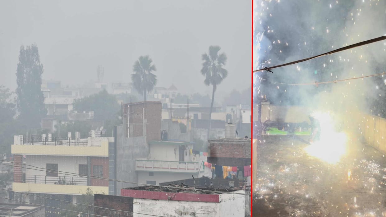 Poison mixed in air due to the gunpowder of firecrackers