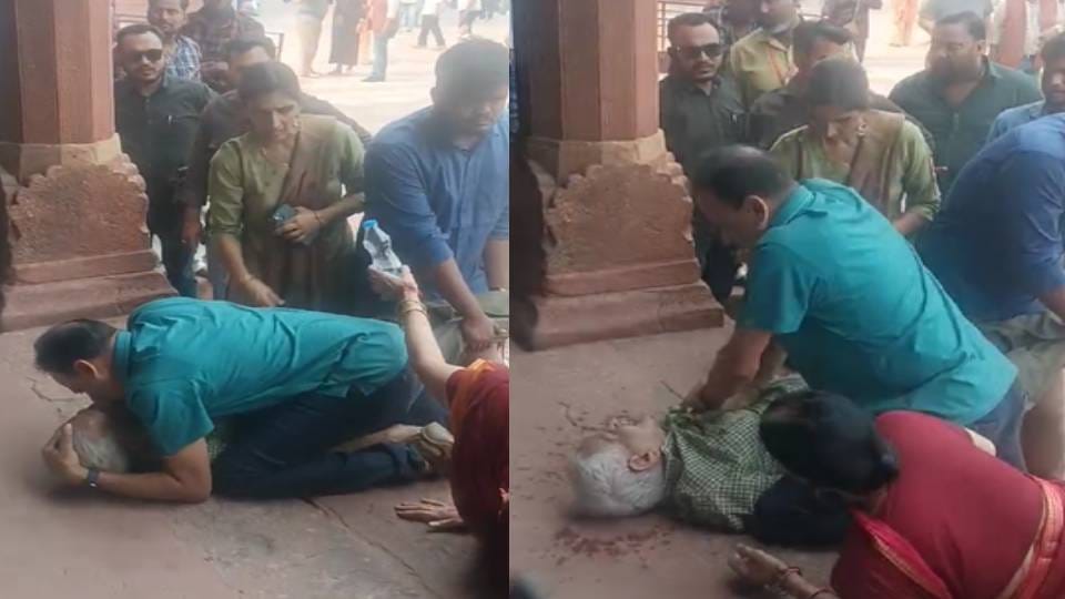 son saved father life by giving him CPR when heart attack in Taj Mahal