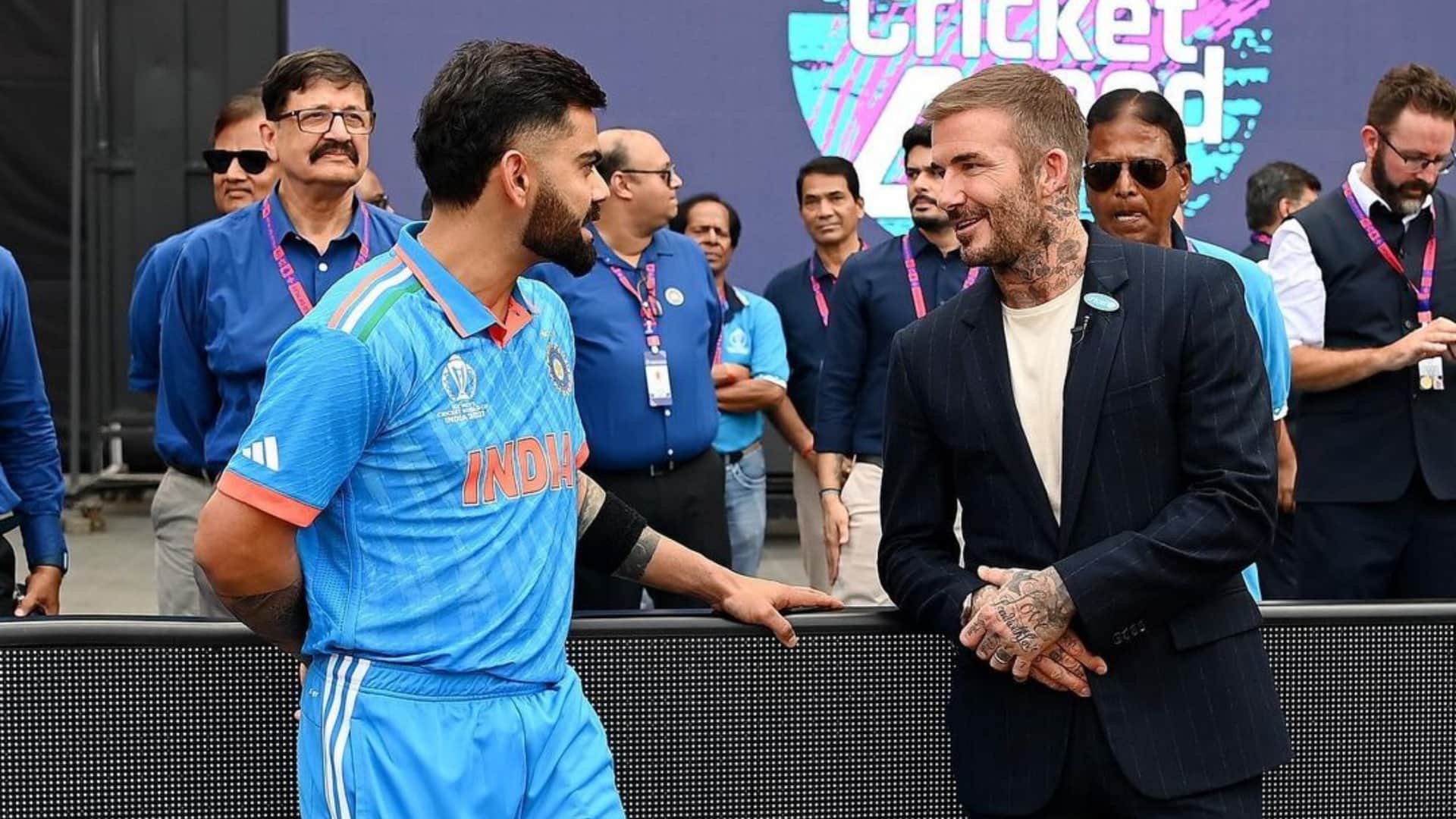 IND vs NZ Semi Final 2023: David Beckham Sachin Tendulkar Meets Virat Kohli and Indian Players, See Photos