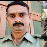 होमगार्ड प्रमोद कुमार का फाइल फोटो, पोस्टमॉर्टम हाउस में मौजूद परिजन