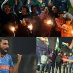 मुरादाबाद में जीत का जश्न मनाते लोग
