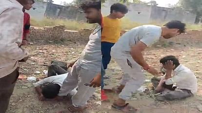 bullies beat up laborers for forcing them to work in fields In Agra