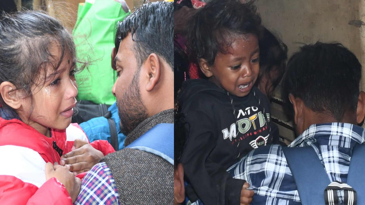 Children started crying in crowd women and elderly people started breathing harder