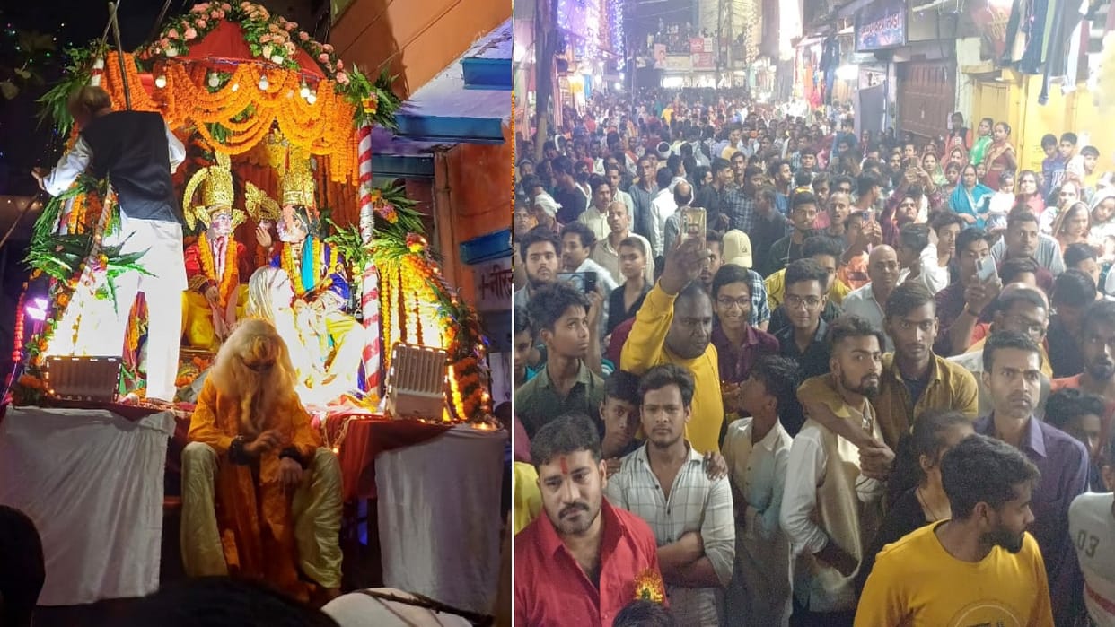 During Bharat Milap, the canopy of the chariot got entangled in the electrical wires and broke