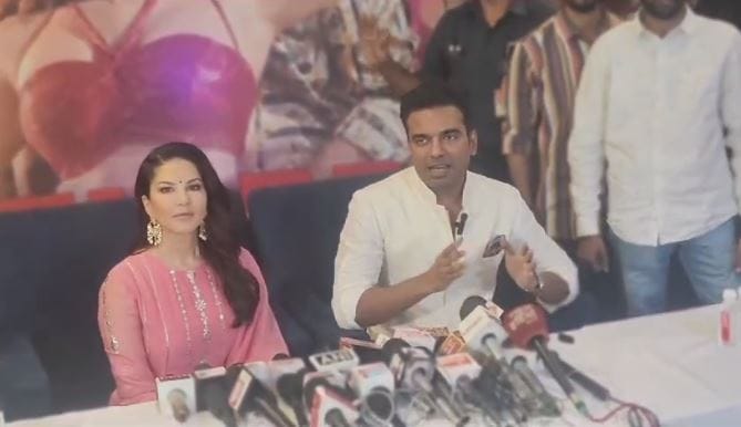 Sunny Leone in Varanasi: Press conference with former IAS Abhishek Singh