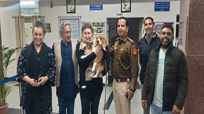 Delhi Police found a dog carrying a prize worth Rs 1 lakh with the help of 450 CCTV cameras.