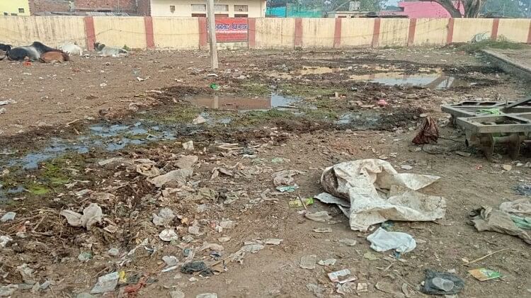 Piles of filth in Hathras Mandi