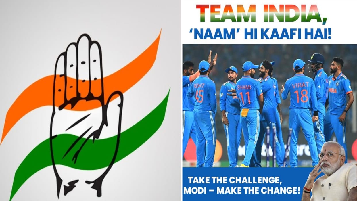Cong exhorts 'Team India' to win World Cup, posts messages with political undertone