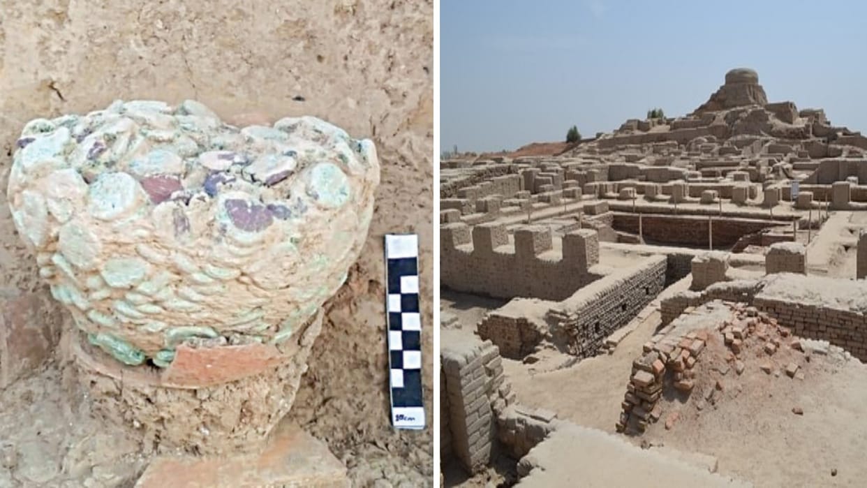 Historical copper coins recovered from the Mohenjo Daro archaeological site in Pakistan