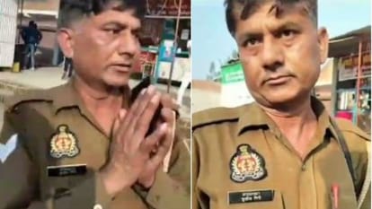 drunk policeman video goes viral in shahjahanpur