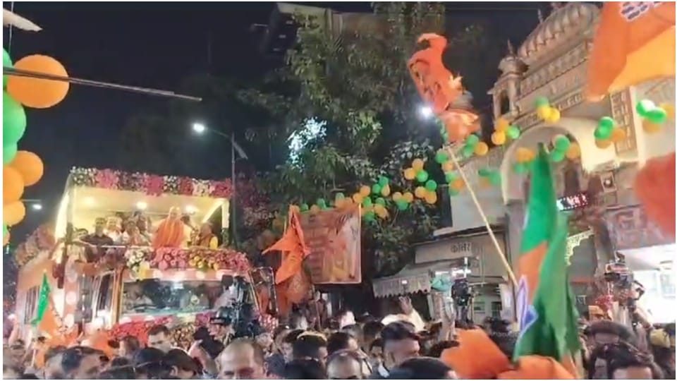 Rajasthan Election 2023 Amit Shah road show in Ajmer slogans of Jai Shri Ram and Modi-Modi