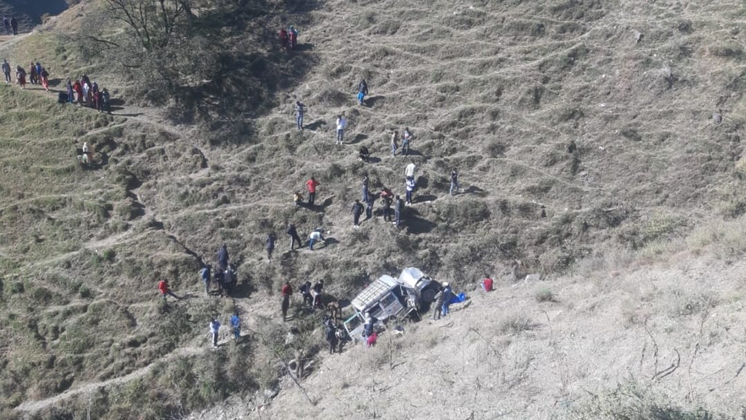 rajouri accident: vehicle rolls down gorge in Thanamandi rajouri two killed and sixe injured