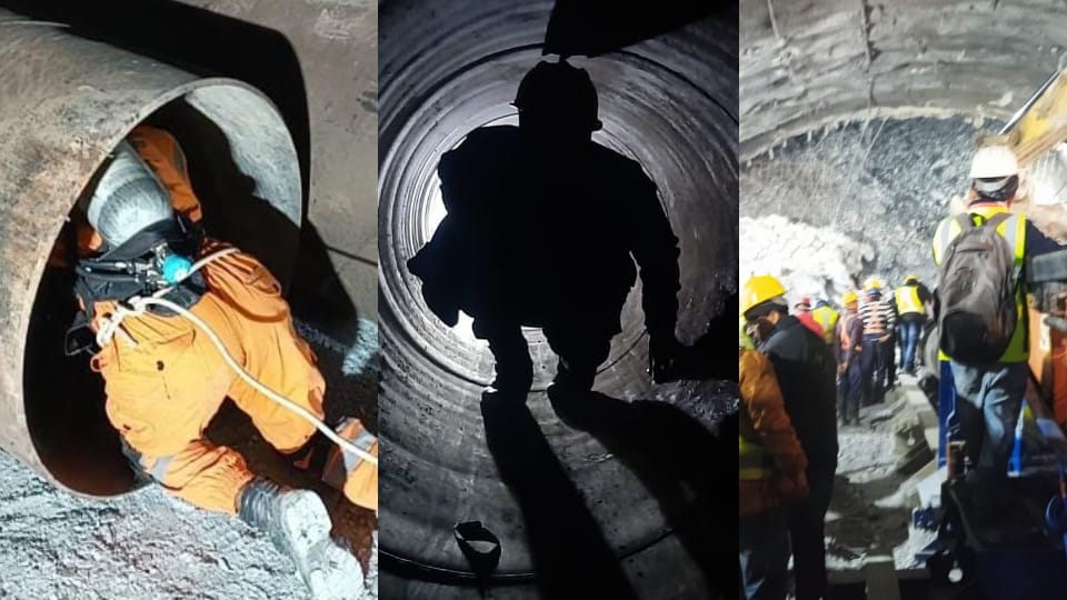 Uttarkashi Tunnel Collapse Rescue Rocky boulders are becoming a hindrance in laying pipe see Visuals