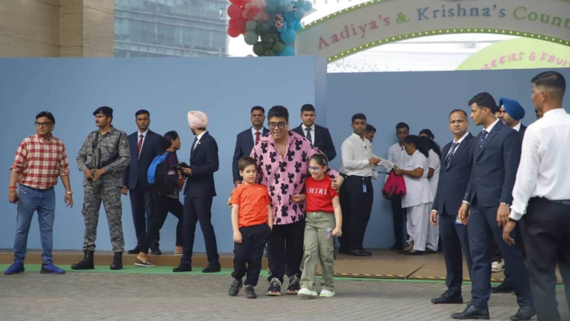 Isha Ambani twins Aadiya Krishna 1st birthday party karan johar kiara advani mukesh ambani kartina karishma