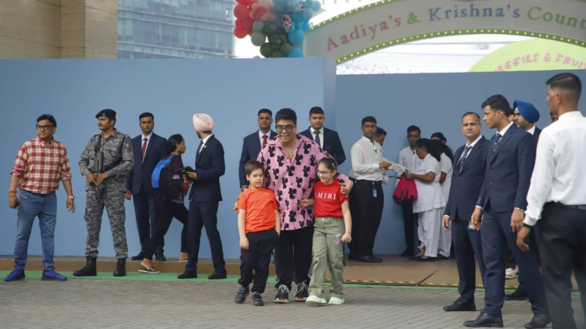 Isha Ambani twins Aadiya Krishna 1st birthday party karan johar kiara advani mukesh ambani kartina karishma