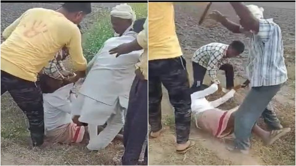 gram pradhan husband dirty act with walking women villagers beat him severely