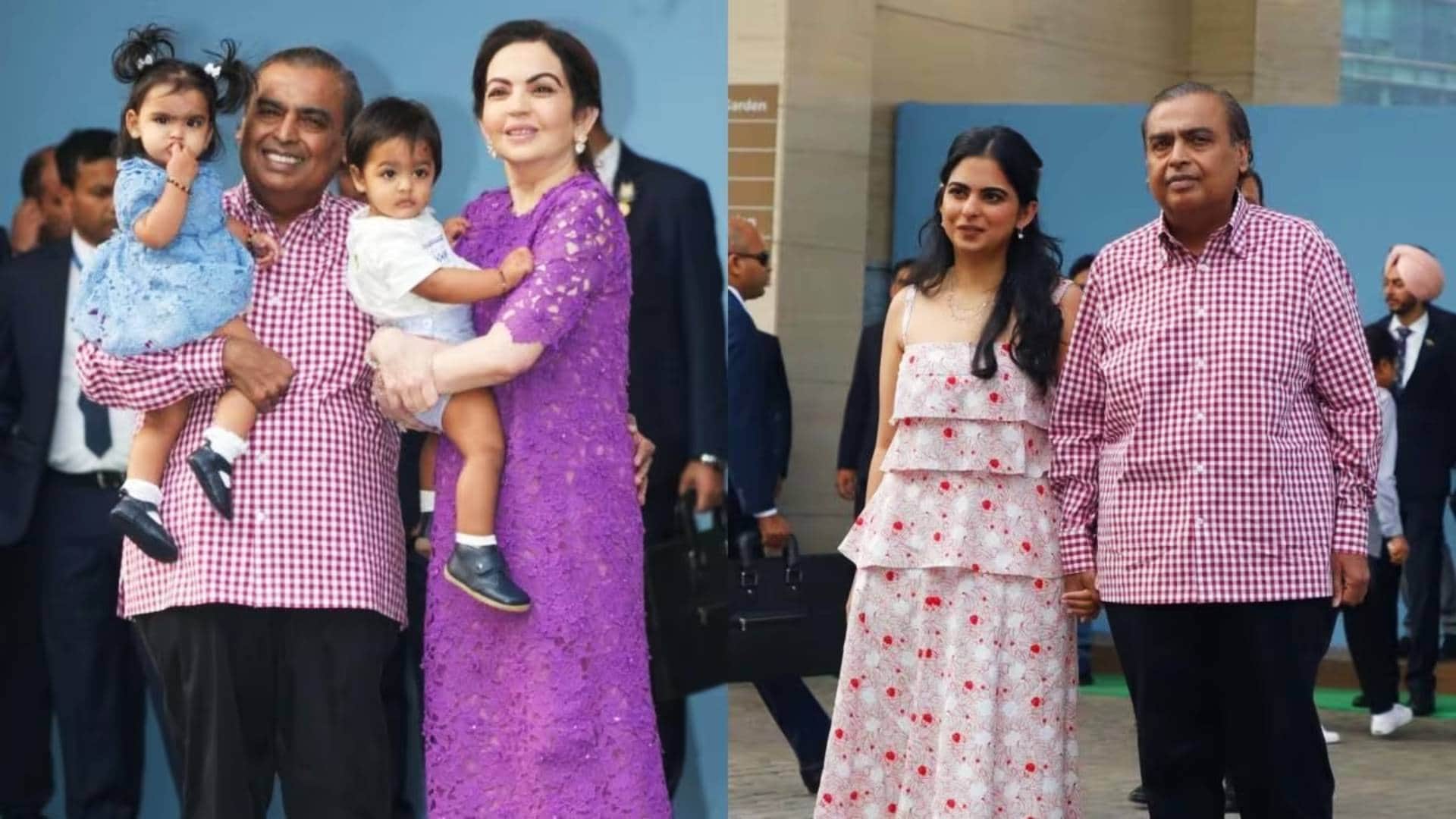 Isha Ambani twins Aadiya Krishna 1st birthday party karan johar kiara advani mukesh ambani kartina karishma